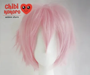 Peluca corta desmechada rosa #A16