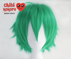 Peluca corta desmechada verde turquesa #A24 (preventa)