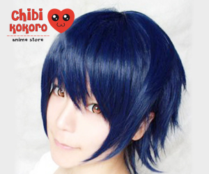 Peluca corta desmechada azul oscuro #101