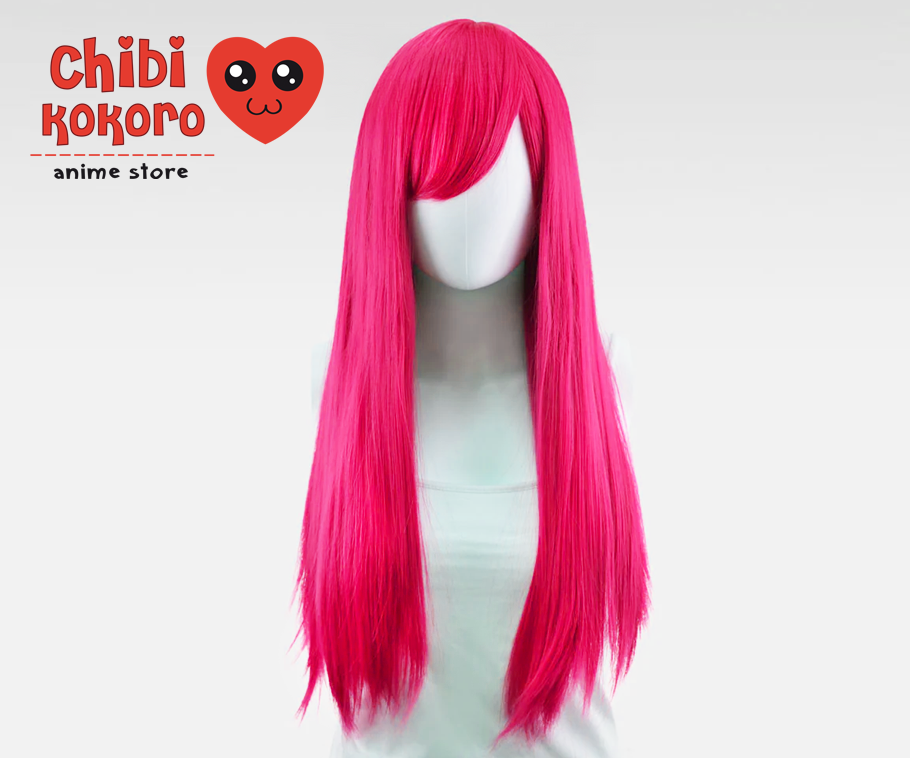 Peluca larga lacia fucsia fluo #A18