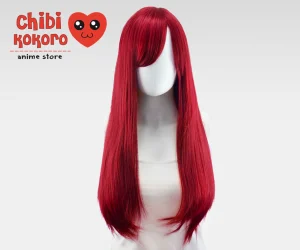 Peluca larga lacia rojo oscuro #A12