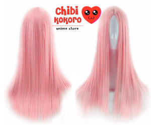 Peluca 60 cm sin flequillo rosa milkshake #2312