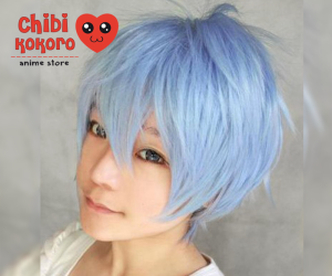 Peluca corta desmechada celeste #A33