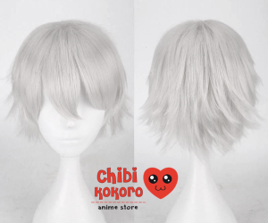 Peluca corta desmechada gris #A39