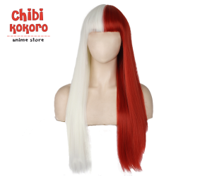 Peluca bicolor blanco y rojo
