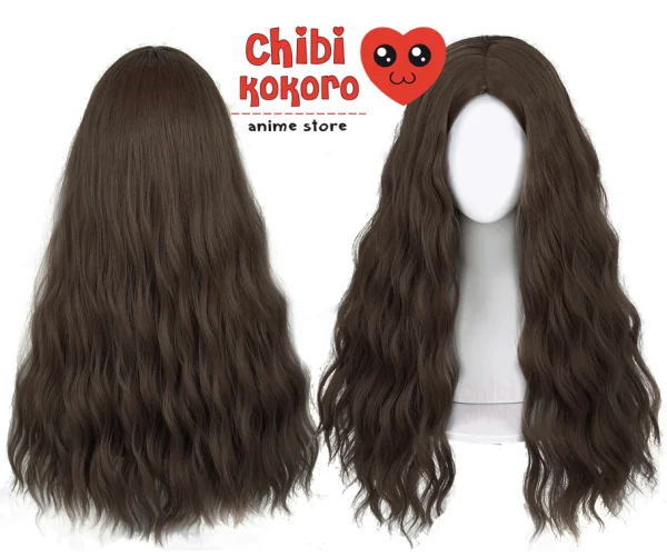 Peluca frizz castaño oscuro #10