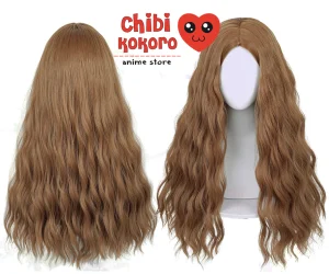 Peluca frizz castaño claro #6