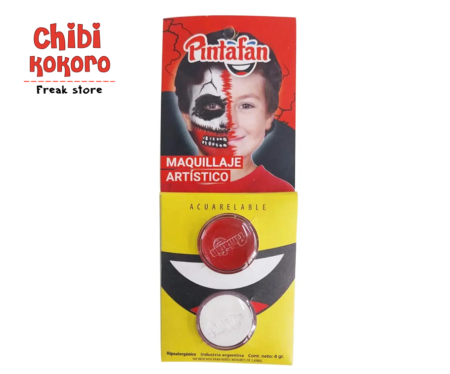 Maquillaje artístico acuarelable - Blanco y rojo