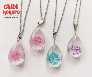 Collar flores encapsuladas gota