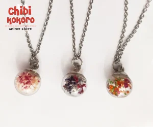 Collar flores encapsuladas mini esfera