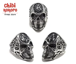 Anillo calavera sello mason