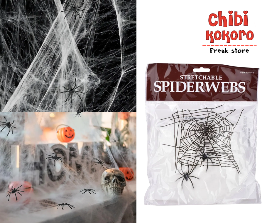 Telaraña decoración Halloween con arañas